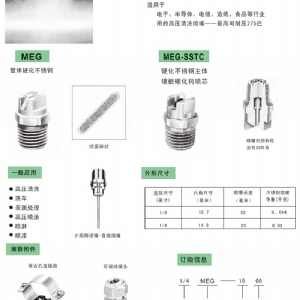 高压清洗MEG喷嘴